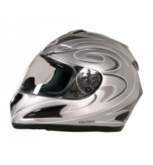 KJ-1, casco integrale fiberglass - Argento - S