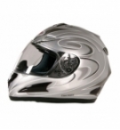 Kj-1, casco integrale fiberglass - argento - xl