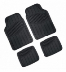 Kyoto, serie tappeti universali in pvc 4 pezzi - Nero