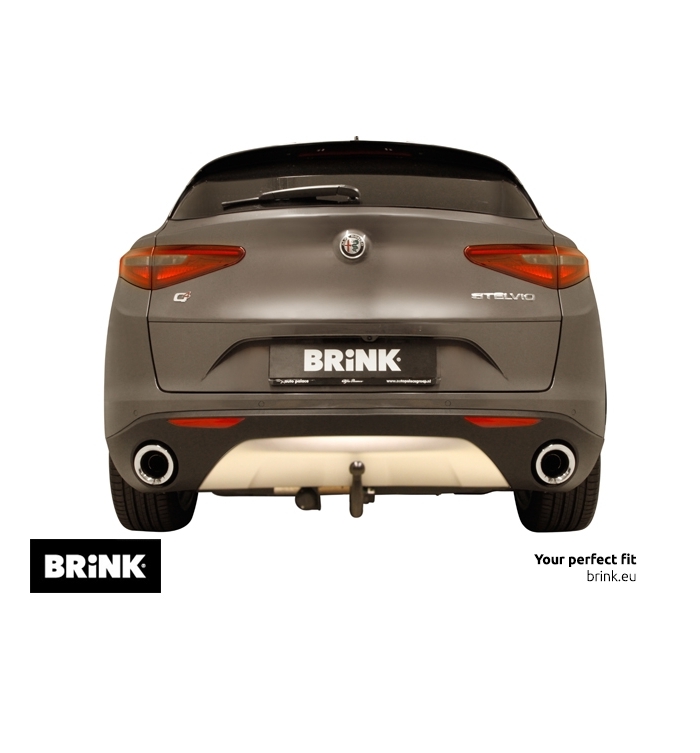 Gancio Traino Estraibile STEINHOF Per Alfa Romeo Stelvio 2016-2020 - Con Kit Elettrico 13 Poli