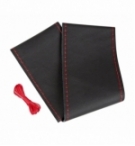 C/volante pelle "premium" nero 37-39cm cucit.r0ss0