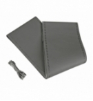 C/volante pelle "premium" grigio 37-39cm cucit.grigio