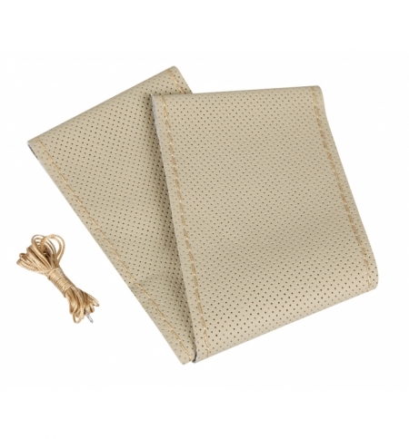 C/volante pelle "premium" beige traforato 37-39cm cucit.beige C/volante pelle "premium" beige traforato 37-39cm cucit.beige