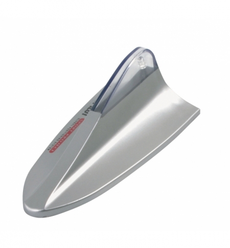 Antenna pinna-gps argento con led verde