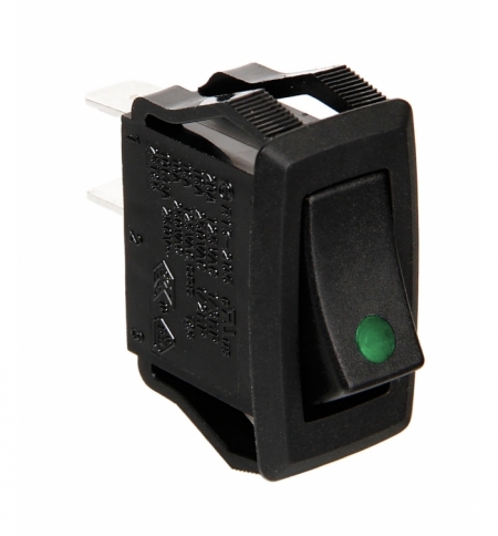 Interruttore 12/24v con led verde