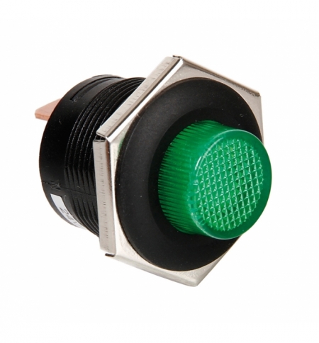 Interruttore pulsante 12/24v con led verde Interruttore pulsante 12/24v con led verde