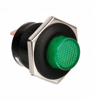 Interruttore pulsante 12/24v con led verde
