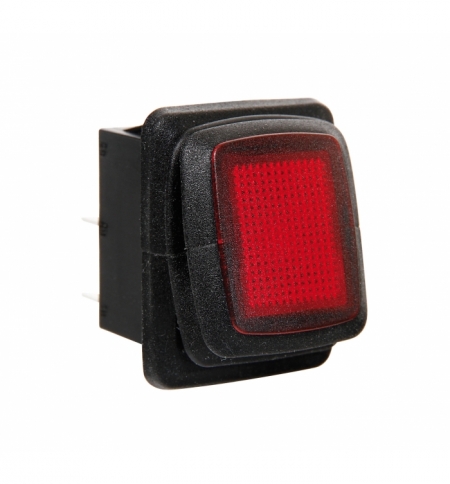 Interruttore impermeabile 12/24v con led rosso