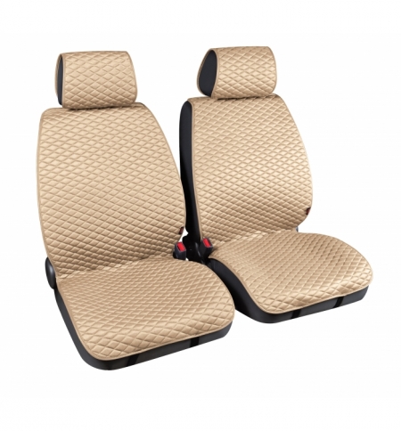 Cp.coprisedili ant.cover-tech cotone beige+filo bianco