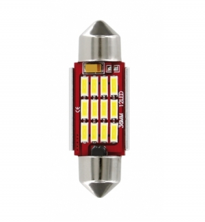 Lampada siluro 36mm 10-30v 12smd d/polarity