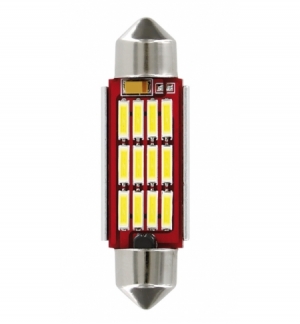 Lampada siluro 41mm 10-30v 12smd d/polarity