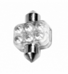 Lampada 10mmx31mm mega-brite 6 led, rosso