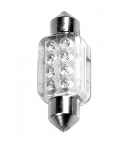 Lampada 10mmx36mm mega-brite 8 led bianco