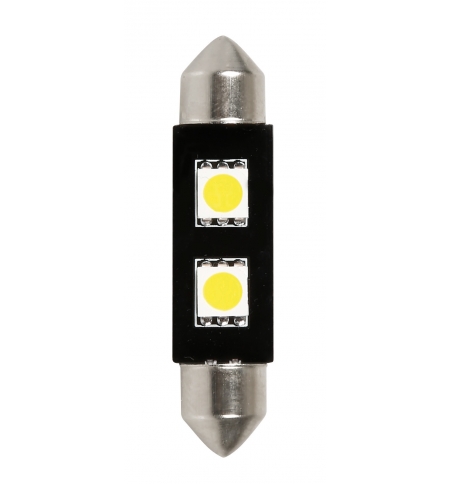 Lampada siluro"hyper-led" 10x42mm. 2smd (4chips) Lampada siluro"hyper-led" 10x42mm. 2smd (4chips)