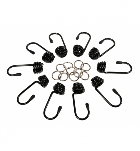 Set 10 ganci e morsetti metal per corda elastica 8mm