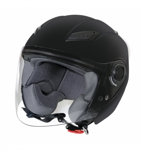Casco lh-1 jet nero opaco l visiera singola