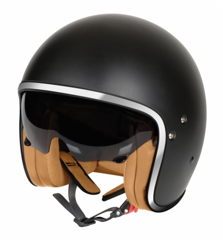 Casco lh-2 jet nero opaco s visiera integrata