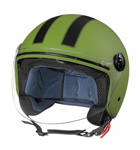 Casco ld-1 demijet xs green navy doppia visiera