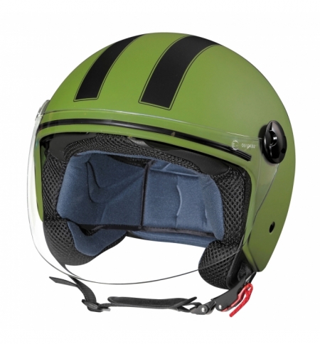 Casco ld-1 demijet s green navy doppia visiera