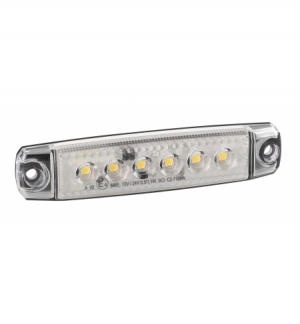 Luce ingombro bianca piatta 6led 12/24v f-17