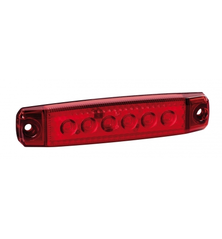 Luce ingombro rossa piatta 6led 12/24v r-18