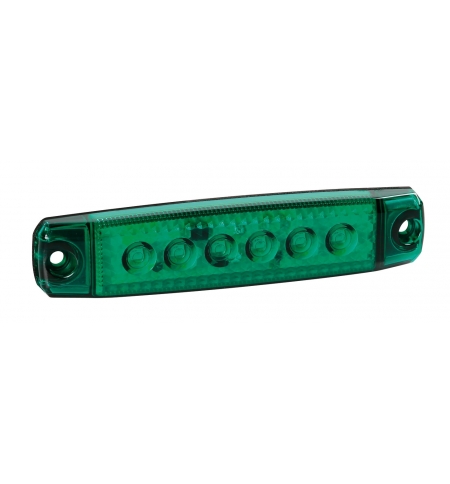 Luce ingombro verde piatta 6led 12/24v v-4