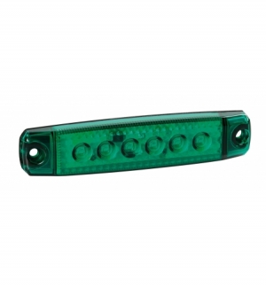 Luce ingombro verde piatta 6led 12/24v v-4