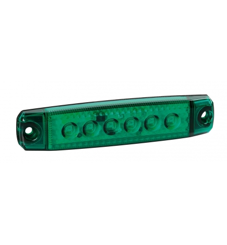 Luce ingombro verde piatta 6led 12/24v v-4 Luce ingombro verde piatta 6led 12/24v v-4