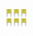 Cart.minifusibili lamellari con led 20a, 6pz