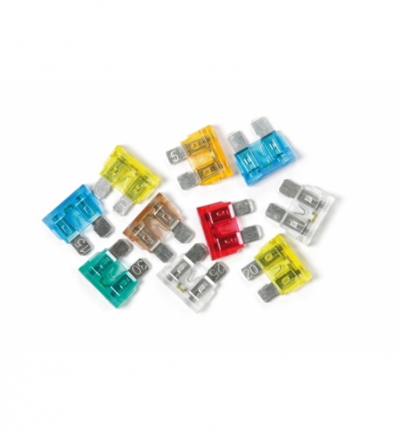 Cart.fusibili lamellari c/led amperaggio assortito, 10pezzi Cart.fusibili lamellari c/led amperaggio assortito, 10pezzi