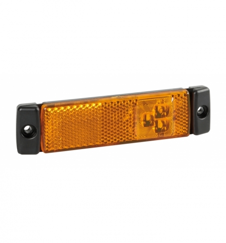 Luce ambra a 3led 24v con catarifrangente Luce ambra a 3led 24v con catarifrangente