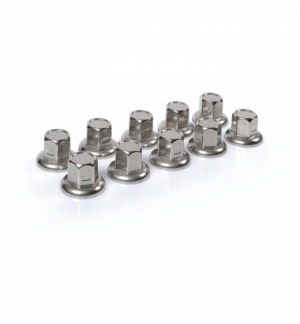 Set 10 pz.copribulloni 32mm acciaio inox testa piatta