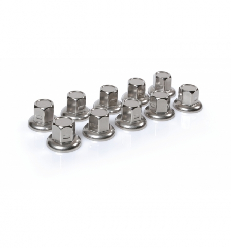 Set 10 pz.copribulloni 32mm acciaio inox testa piatta Set 10 pz.copribulloni 32mm acciaio inox testa piatta