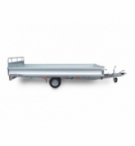 Carrello rimorchio trasporto cose con rampe di salita PA15C basculante con martinetto meccanico