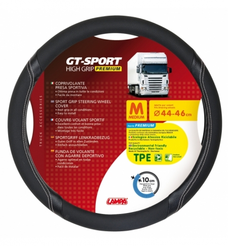 Coprivolante tpe"gt-sport"m" 44-46cm nero / silver