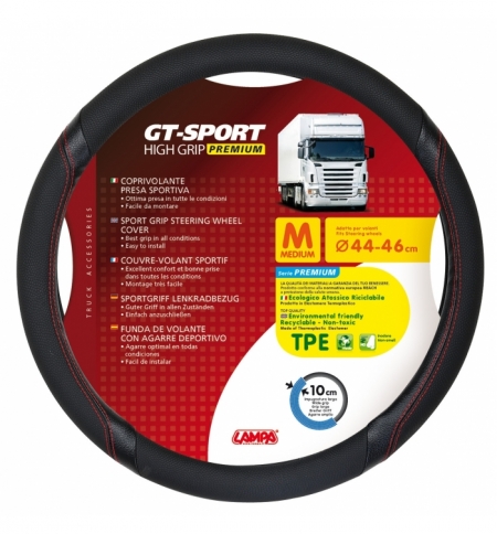 Coprivolante tpe"gt-sport"m" 44-46cm nero / rosso