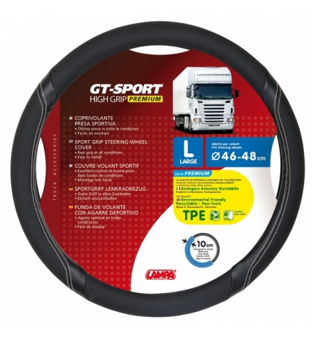 Coprivolante tpe"gt-sport"l" 46-48cm nero / silver