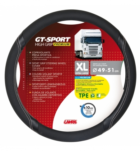 Coprivolante tpe"gt-sport"xl" 49-51cm nero / silver