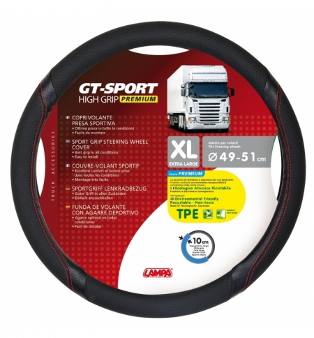 Coprivolante tpe"gt-sport"xl" 49-51cm nero / rosso