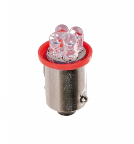 Cp.lampade 24v 4 led rosso ba9s