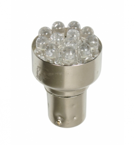 Lampada 24v 12led luce bianca bay15d