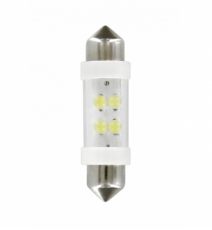 Cp.lampade 24v 4 led bianco siluro 10,5x38  sv8,5-8