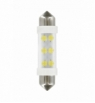 Cp.lampade 24v 6 led bianco siluro 11x41 sv8,5-8