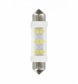 Cp.lampade 24v 6 led bianco siluro 11x41 sv8,5-8