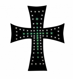 Croce a led 24v luce bianca/verde