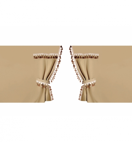 Tende perimetrali oscuranti beige per cabina alta