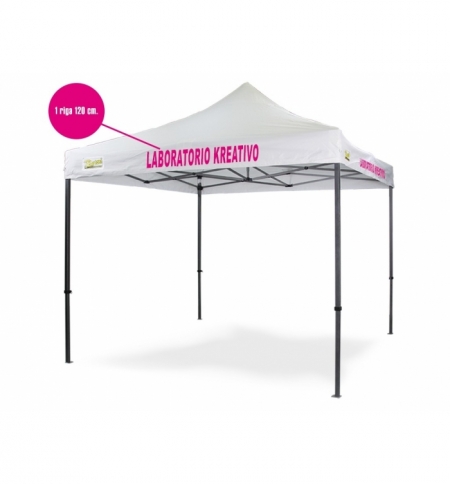 Personalizzazione Gazebo DICITURA - 1 riga 120 cm. Personalizzazione Gazebo DICITURA - 1 riga 120 cm.