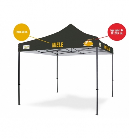 Personalizzazione Gazebo DICITURA - 1 riga 40 cm. + logo A4