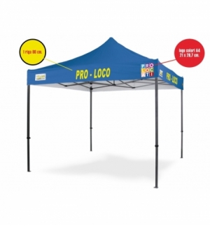 Personalizzazione Gazebo DICITURA - 1 riga 80 cm. + logo A4