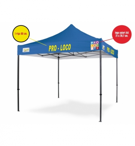 Personalizzazione Gazebo DICITURA - 1 riga 80 cm. + logo A4